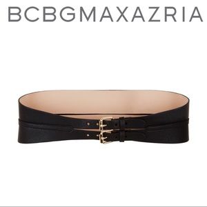 Faux-Leather Contour Waist Belt